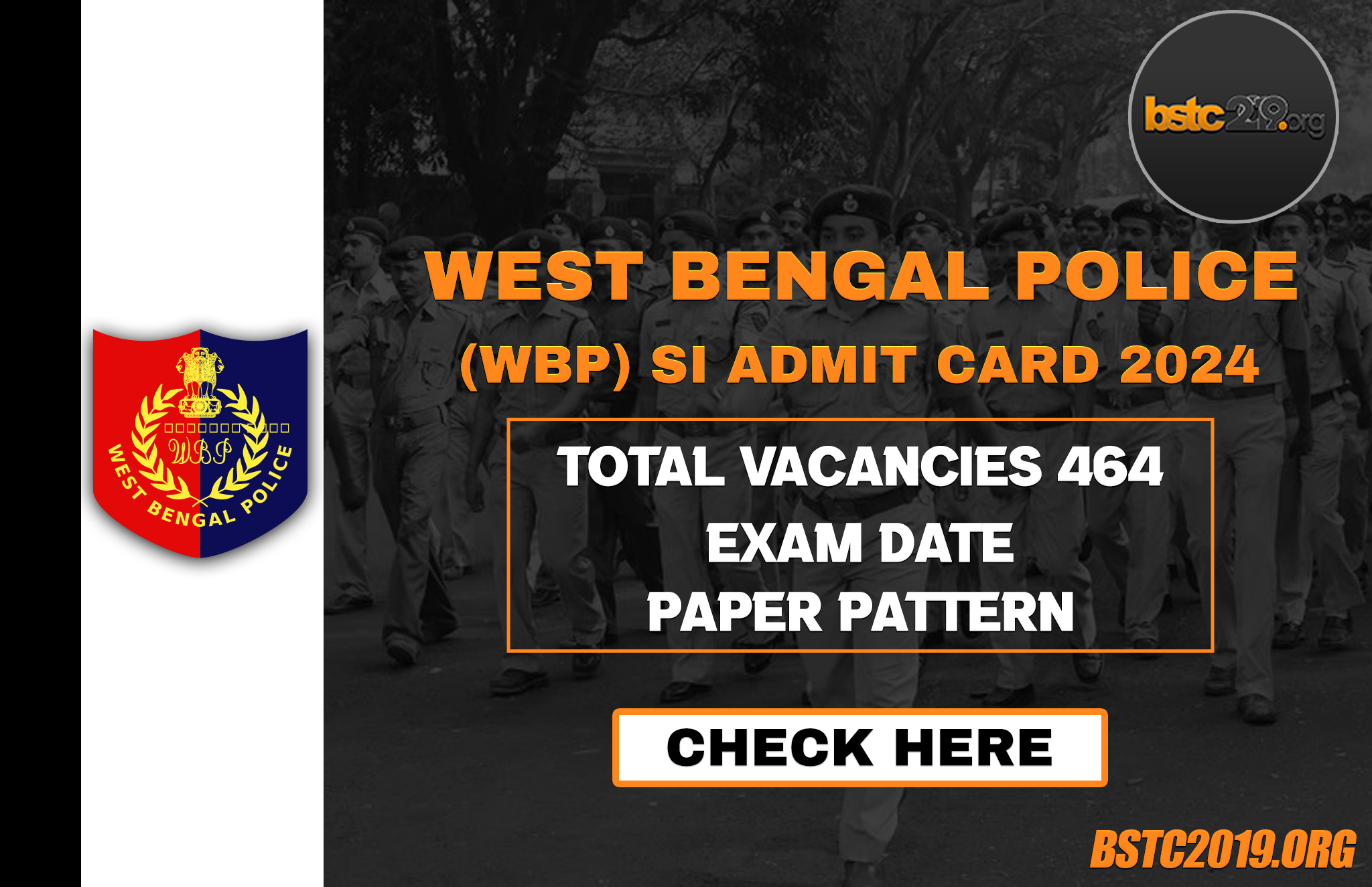 West Bengal police (WBP) SI Admit card 2024