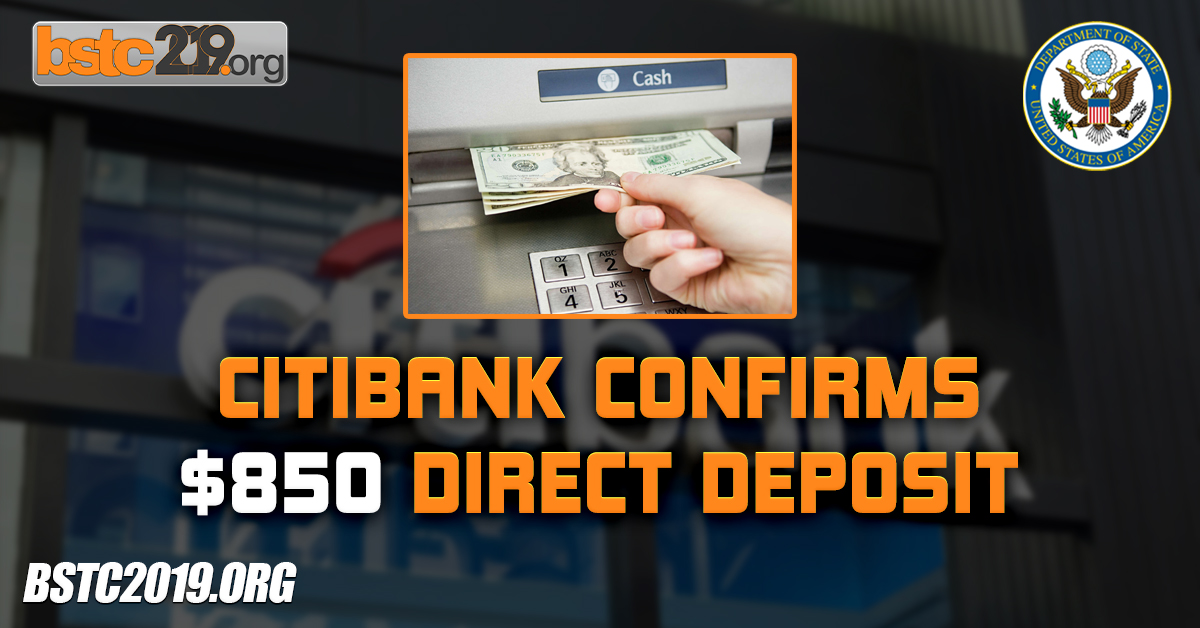 Citibank Confirms $850 Direct Deposit