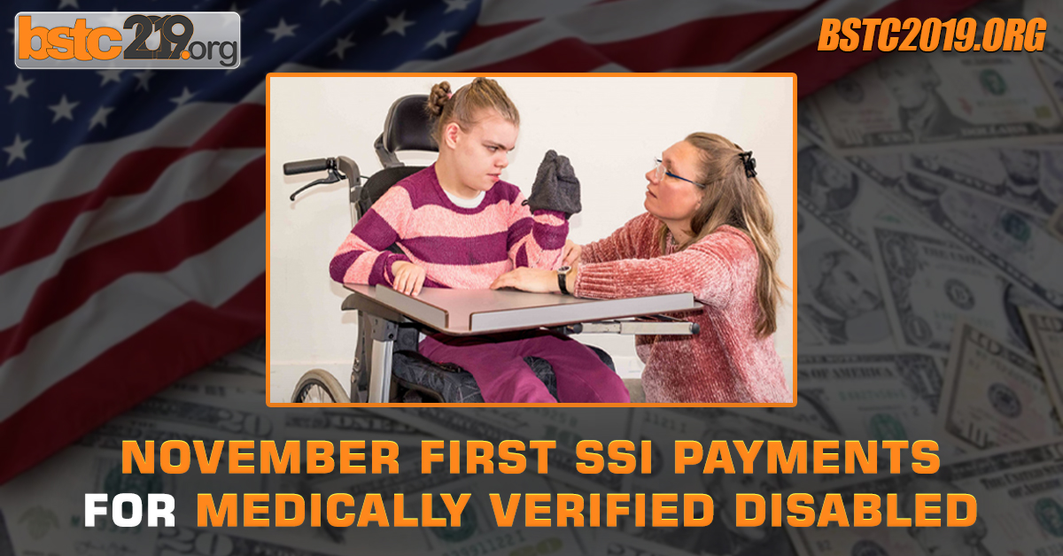 November First SSI Payments For Medically Verified Disabled